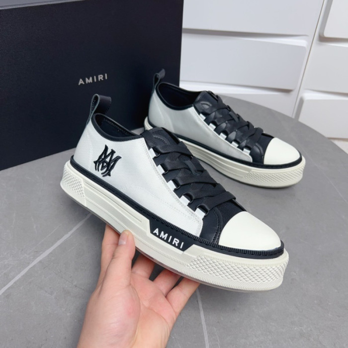 Amiri* Appliquéd Leather and Canvas Sneakers