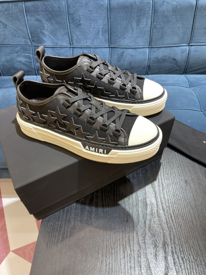 amiri* appliquéd leather and canvas sneakers